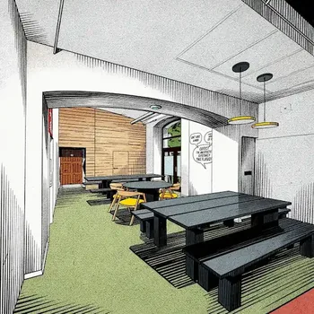 Loki Burgers – interior, wooden wall